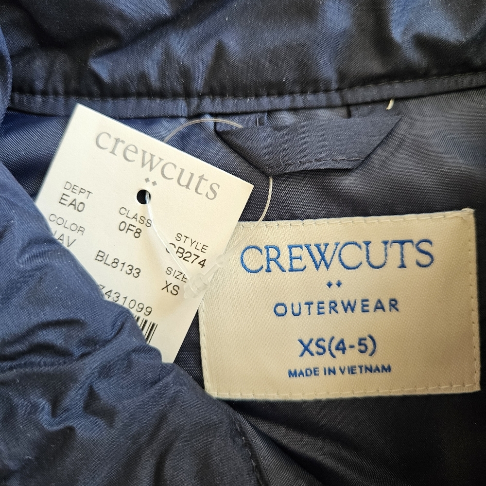 Crewcuts Boys Quilted Zip Front Vest, Xs/ 4-5, Blue - Picture 9 of 13
